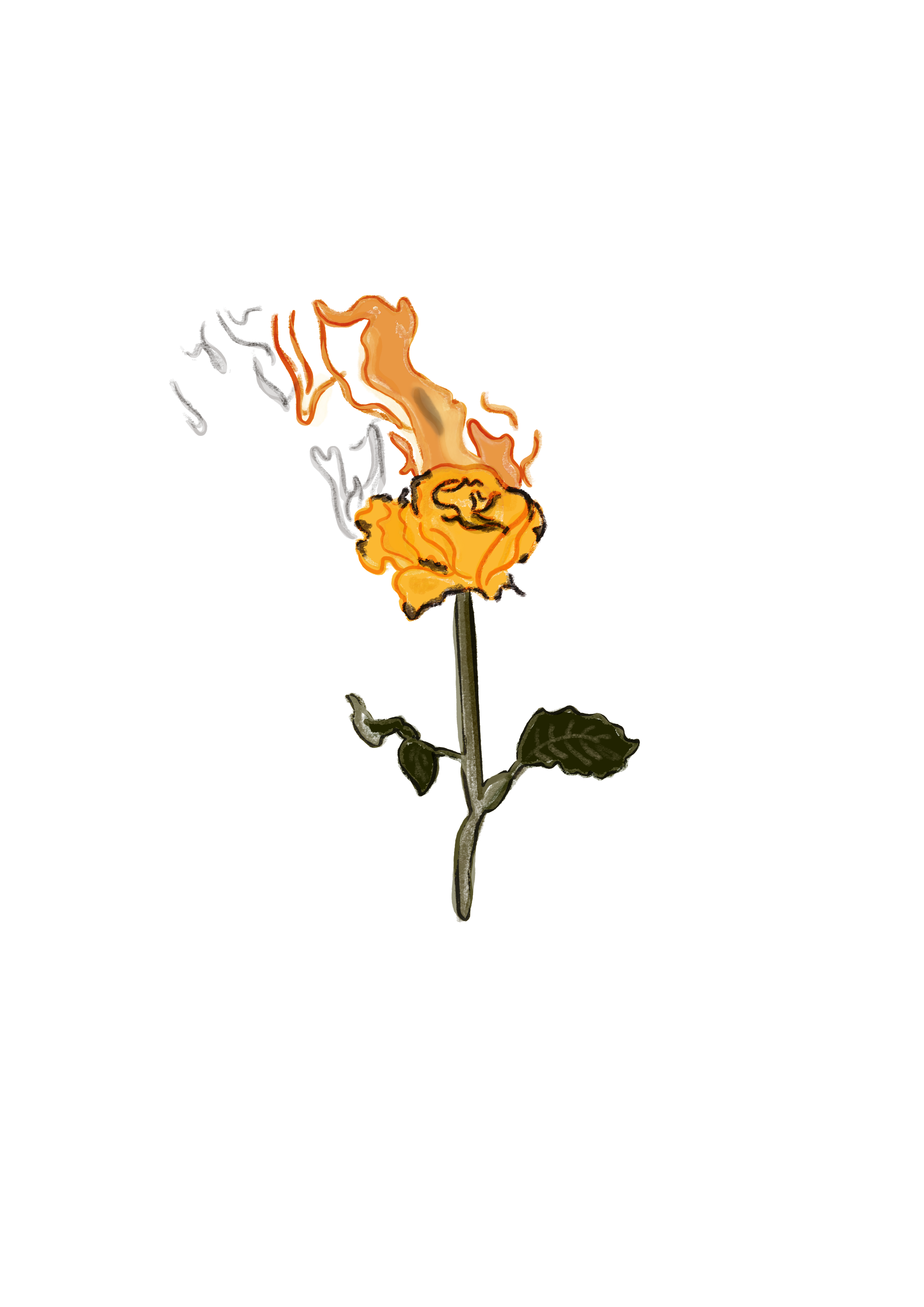 burning paper flower